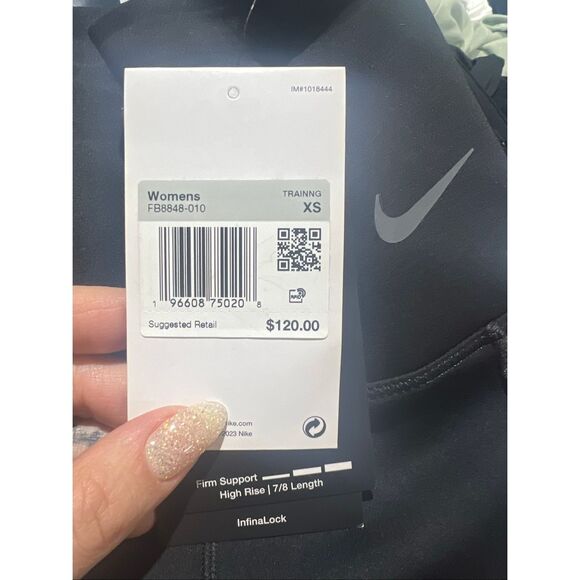 Nike NWT Dri Fit Go High Rise 7/8 Leggings Black XS - Picture 8 of 8